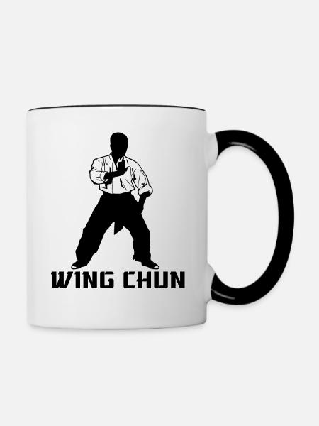 Wing Chun - Tasse zweifarbig - Weiß/Schwarz