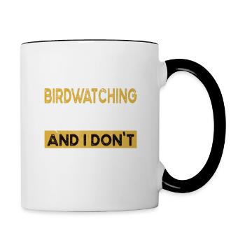 Birdwatching is my hobby - Contrasting Mug - white/black - Right