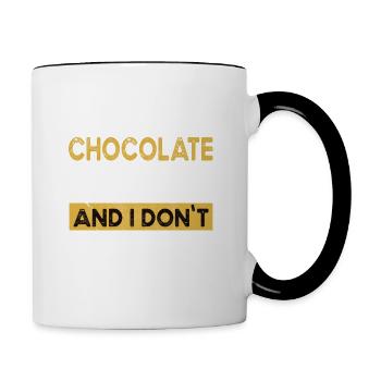 Chocolate is my hobby - Contrasting Mug - white/black - Right
