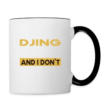 Djing is my hobby - Contrasting Mug - white/black - Right