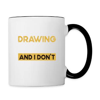 Drawing is my hobby - Contrasting Mug - white/black - Right