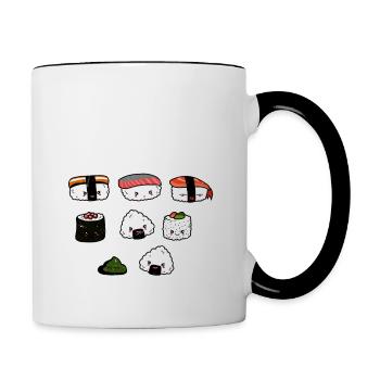 Si vous lisez ceci, apportez-moi des sushisSi vous êtes r - Mug contrasté - blanc/noir - Droite
