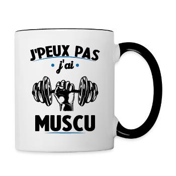 I can't I worked out - Contrasting Mug - white/black - Right