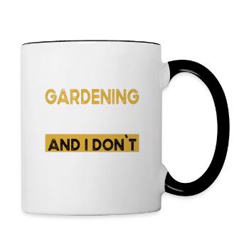 Gardening is my hobby - Contrasting Mug - white/black - Right