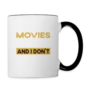 Movies is my hobby - Contrasting Mug - white/black - Right