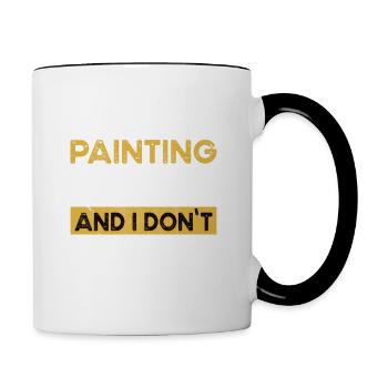 Painting is my hobby - Tasse zweifarbig - Weiß/Schwarz - Rechts