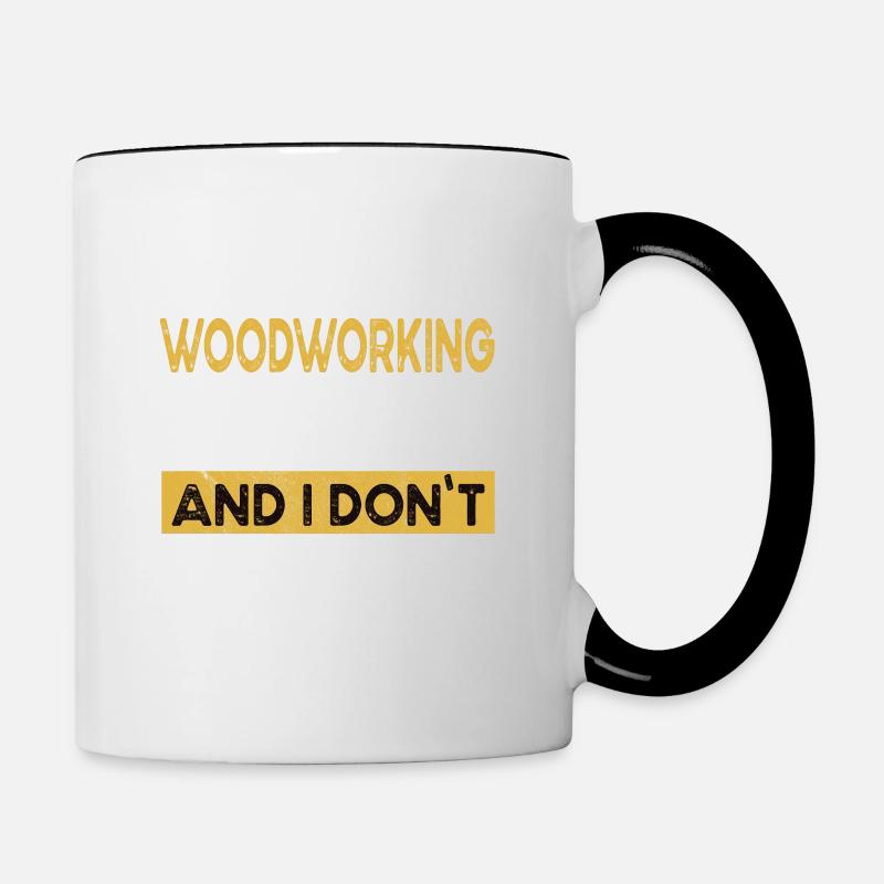 Woodworking is my hobby - Tasse zweifarbig - Weiß/Schwarz