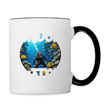 plongée sous marine - Mug contrasté - blanc/noir - Droite