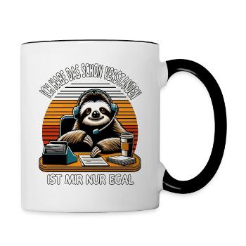 lustiger faLustiger Faultier Spruch Ich Habe Das S - Tasse zweifarbig - Weiß/Schwarz - Rechts