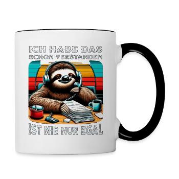 lustiger faLustiger Faultier Spruch Ich Habe Das S - Tasse zweifarbig - Weiß/Schwarz - Rechts