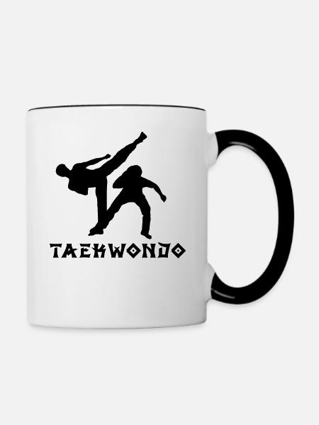 Taekwondo - Tasse zweifarbig - Weiß/Schwarz