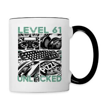 Birthday Level 61 Unlocked Gaming & Gamer - Contrasting Mug - white/black - Right