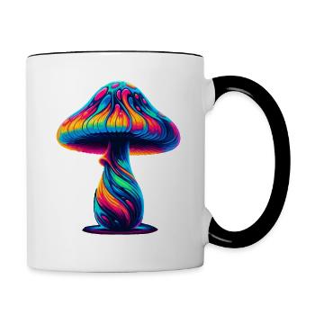 Champignon - Mug contrasté - blanc/noir - Droite