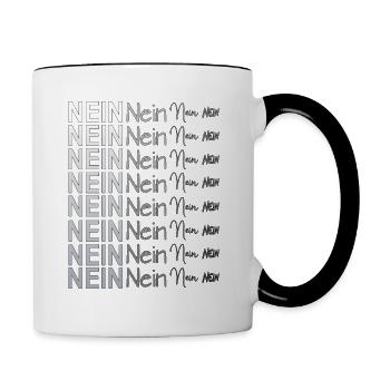 NEIN Bevor Du fragst. Nein Danke - Tasse zweifarbig - Weiß/Schwarz - Rechts