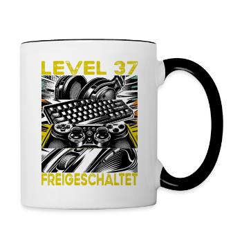 Birthday Level 37 Unlocked Gaming & Gamblers - Contrasting Mug - white/black - Right