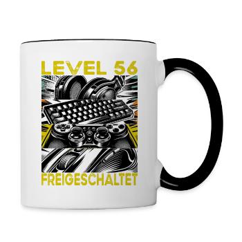 Birthday Level 56 Unlocked Gaming & Gaming - Contrasting Mug - white/black - Right