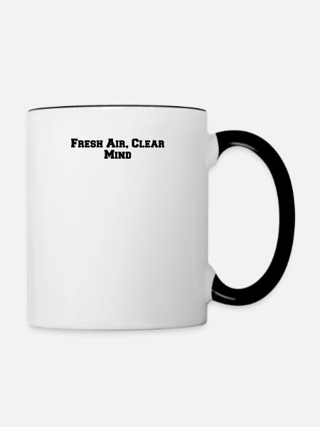 Wandern - Fresh Air, Clear Mind - Tasse zweifarbig - Weiß/Schwarz