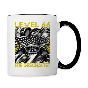 Birthday Level 66 Unlocked Gaming & Gaming - Contrasting Mug - white/black - Right
