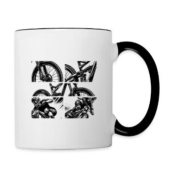 Mountainbike I have fully fun MTB - Tasse zweifarbig - Weiß/Schwarz - Rechts