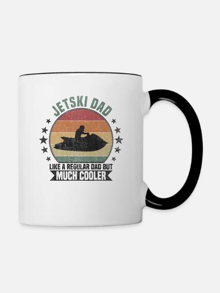 Jetski dad Jet Ski - Tasse zweifarbig - Weiß/Schwarz