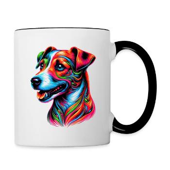 Chien Jack Russell Terrier - Mug contrasté - blanc/noir - Droite