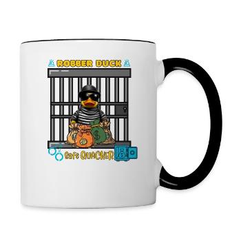 ROBBER DUCK - Contrasting Mug - white/black - Right