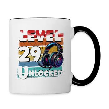 Gaming Birthday Level 29 Unlocked Gamer - Contrasting Mug - white/black - Right