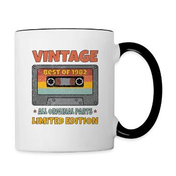 VINTAGE 1986 ALL ORIGINAL PARTS LIMITED EDITION - Contrasting Mug - white/black - Right