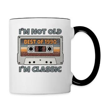 I'M NOT OLD I'M CLASSIC BETS OF 1990 Vintage gift - Contrasting Mug - white/black - Right