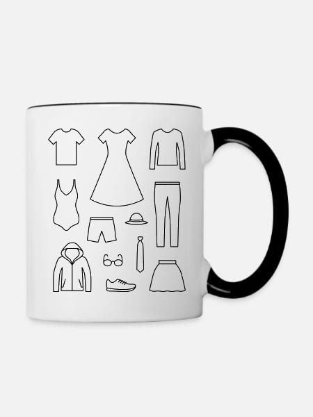 Kleidung - Tasse zweifarbig - Weiß/Schwarz