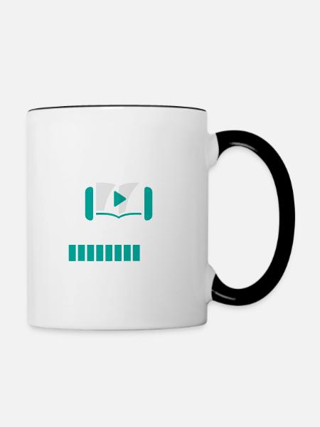 Silence Please: Audiobook Loading... - Tasse zweifarbig - Weiß/Schwarz