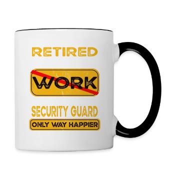 Retirement security guard only happier Retired - Contrasting Mug - white/black - Right