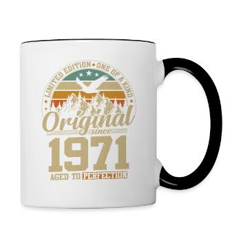53 Year 1971 Birthday Gift Limited Edition - Contrasting Mug - white/black - Right
