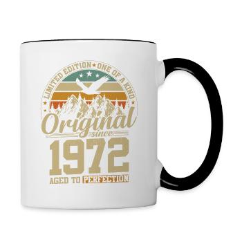cadeau d'anniversaire 52 ans 1972 édition limitée - Mug contrasté - blanc/noir - Droite