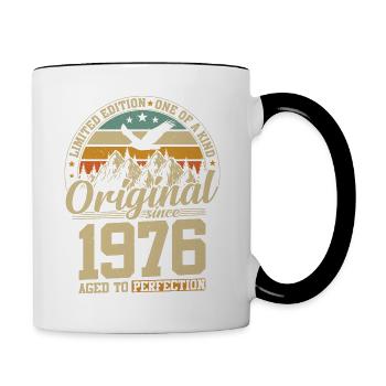 cadeau d'anniversaire 48 ans 1976 édition limitée - Mug contrasté - blanc/noir - Droite