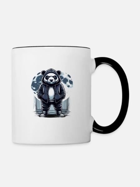 Ich hasse Menschen Morgenmuffel im Büro lustig - Tasse zweifarbig - Weiß/Schwarz