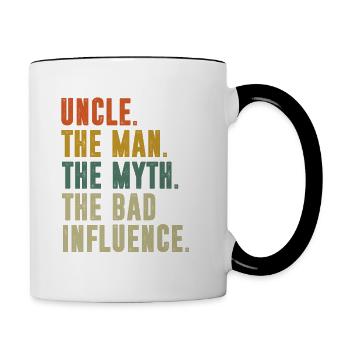 Vintage Fun oncle homme mythe mauvaise Influence drôle - Mug contrasté - blanc/noir - Droite