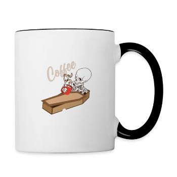 I Do Creepy Mortician Stuff Coffin Mortuary - Contrasting Mug - white/black - Right