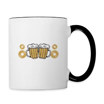 J’aime la bière et le vinyle et peut-être 3 personnes vintage f - Mug contrasté - blanc/noir - Droite