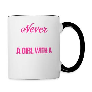 A Girl With A Cue Stick Billiard Player Billard Po - Contrasting Mug - white/black - Right