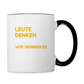 Leute denken Magie Ingenieur Konstruktion - Tasse zweifarbig - Weiß/Schwarz - Rechts