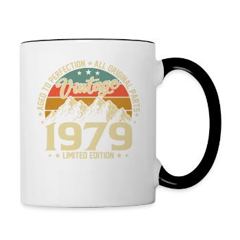 Aged to Perfection 1979 45th Anniversary Vintage - Contrasting Mug - white/black - Right