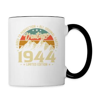 Zur Perfektion gereift 1944 Jahrgang zum 80-jährigen Jubiläum - Tasse zweifarbig - Weiß/Schwarz - Rechts