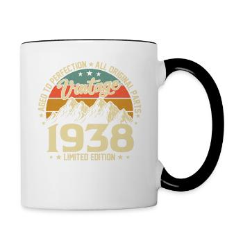 Aged to Perfection 1938 86th Birthday Vintage - Contrasting Mug - white/black - Right