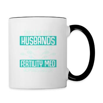 Best Husbands Get Promoted Fertility Med Administr - Contrasting Mug - white/black - Right