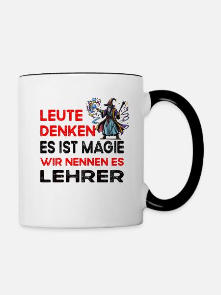 Leute denken Magie Lehrer Schüler - Tasse zweifarbig - Weiß/Schwarz