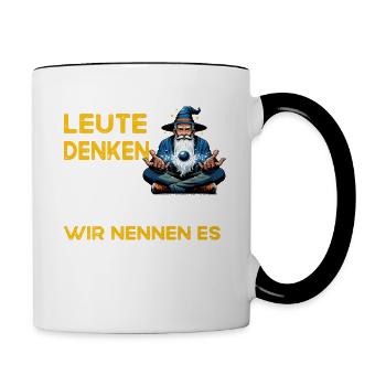 people thinking magic math mathematician teacher - Contrasting Mug - white/black - Right