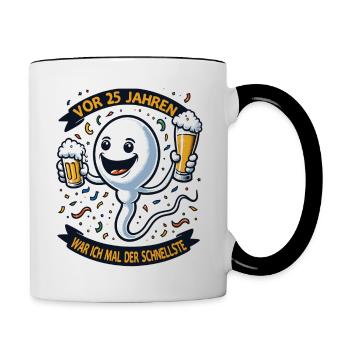 Il y a 25 ans, j’étais le plus rapide - Mug contrasté - blanc/noir - Droite