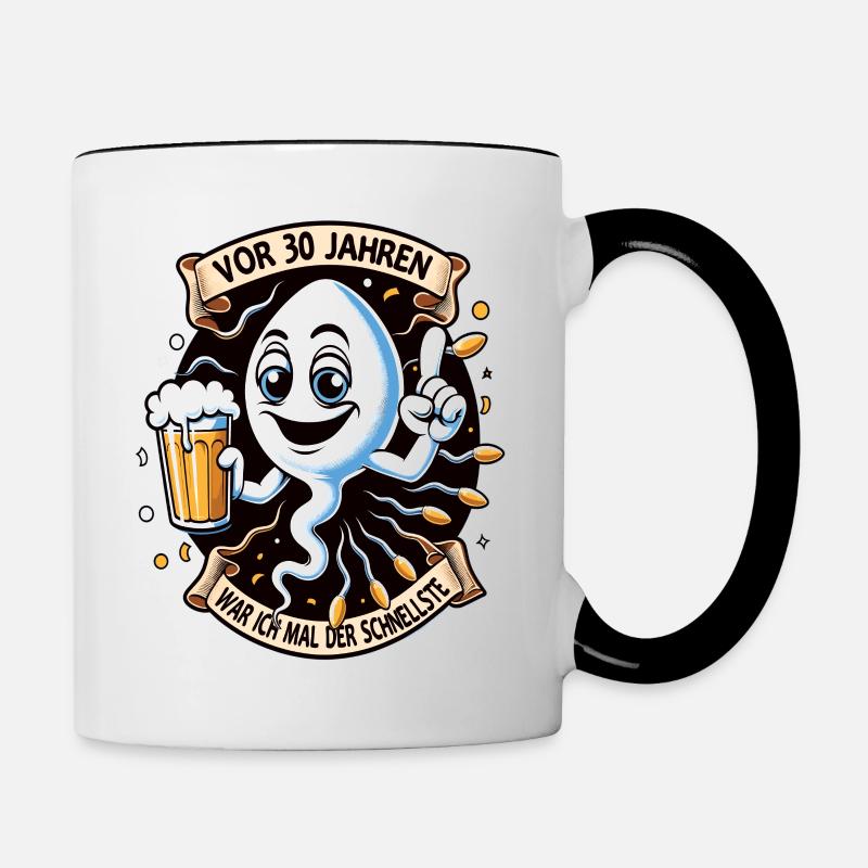 Il y a 30 ans, j’étais le plus rapide - Mug contrasté - blanc/noir