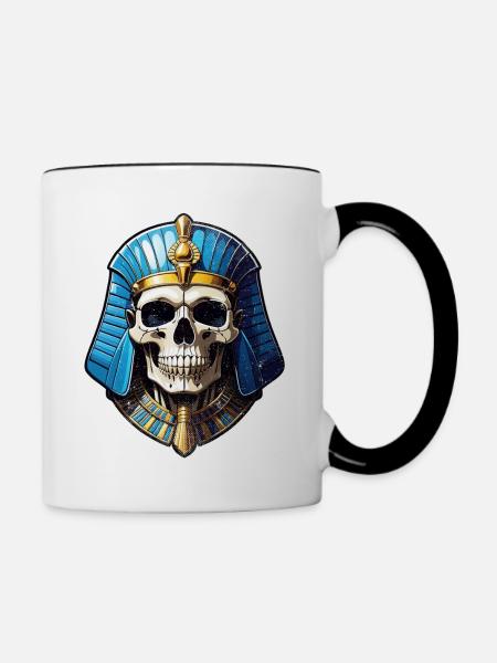 Pharao - Mumie - Ägypten - Tasse zweifarbig - Weiß/Schwarz